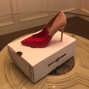 ALDO Stessy Red/Nude Pump Size 6.5